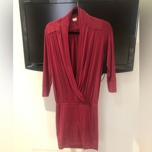 Wilfred xsmall burgundy long sleeve mini dress